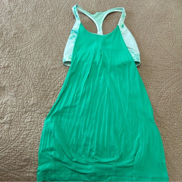 Green Lululemon Tank with built in bra - Picture 2 of 4